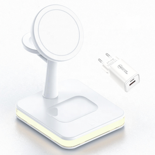 4-in-1 Magnetic Wireless Charging Station with Desk Lamp 