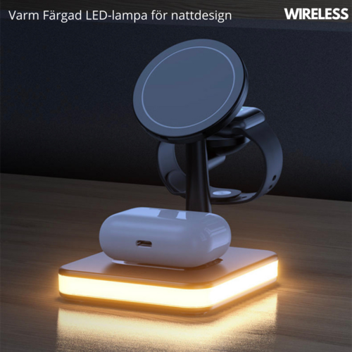 4-in-1 Magnetic Wireless Charging Station with Desk Lamp 
