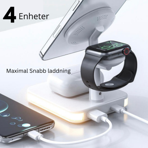 4-in-1 Magnetic Wireless Charging Station with Desk Lamp 