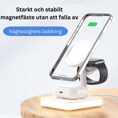 4-in-1 Magnetic Wireless Charging Station – 30W PD Adapter Included, for iPhone