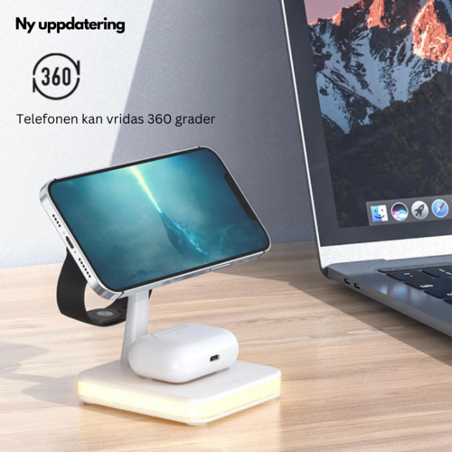 4-in-1 Magnetic Wireless Charging Station with Desk Lamp 