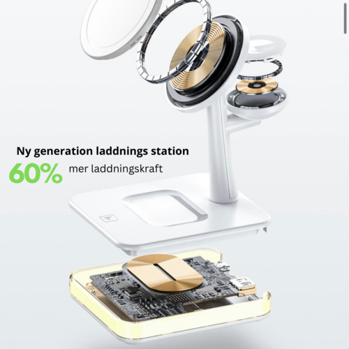 4-in-1 Magnetic Wireless Charging Station – 30W PD Adapter Included, for iPhone